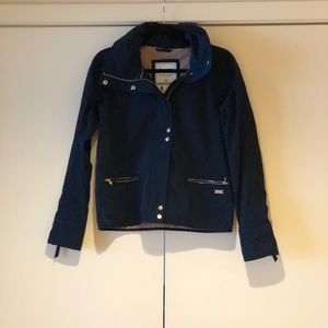Abercrombie and Fitch navy crop rain jacket